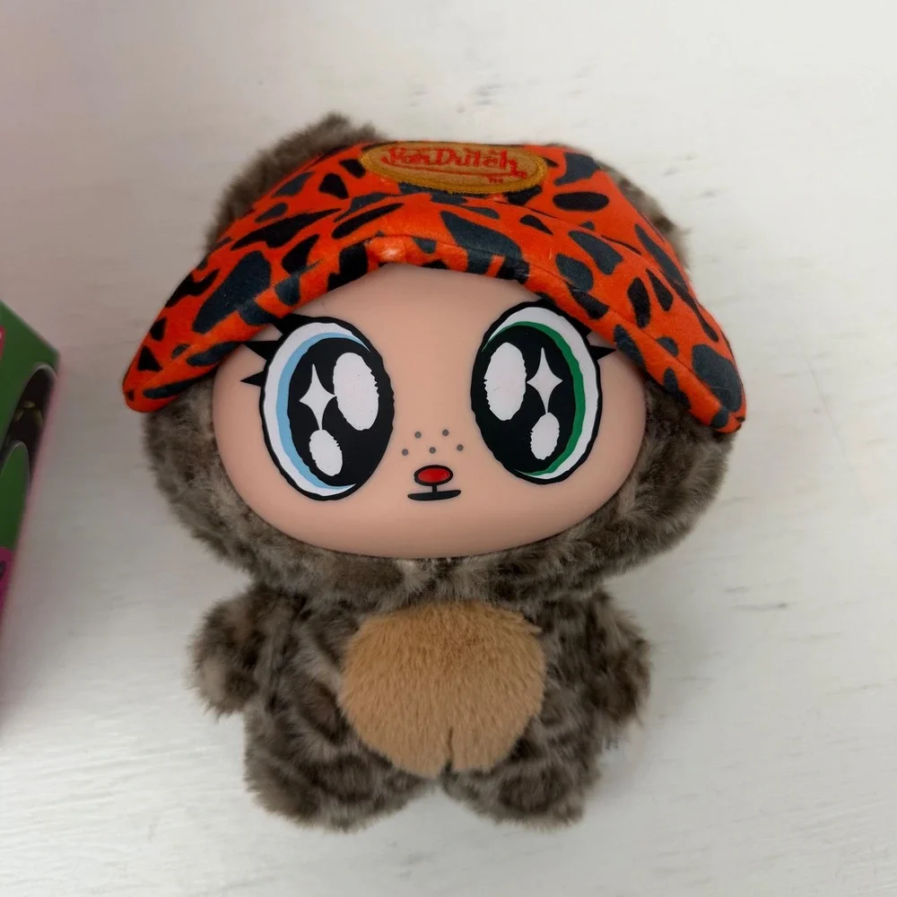 Von Dutchies Harley Collectible Plush Vinyl Face Leopard Print Keychain Box